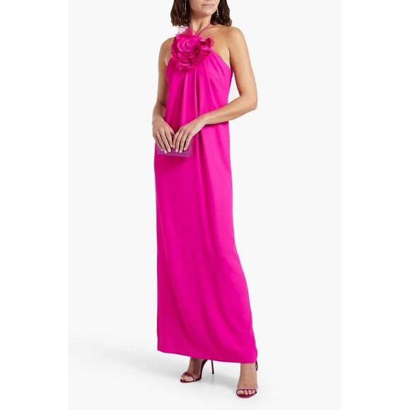 NEW HALSTON HERITAGE women's onika gown in crepe candy pink